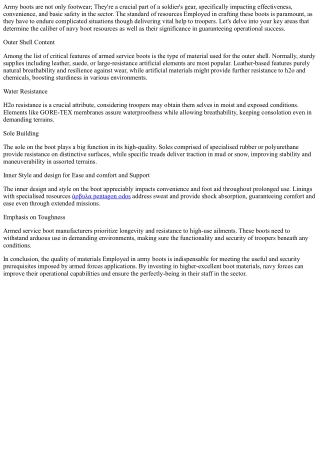 Military Boot Material Trends: Insights for Future Development