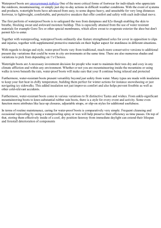 "Walk Confidently: The Assurance of Waterproof Boots"