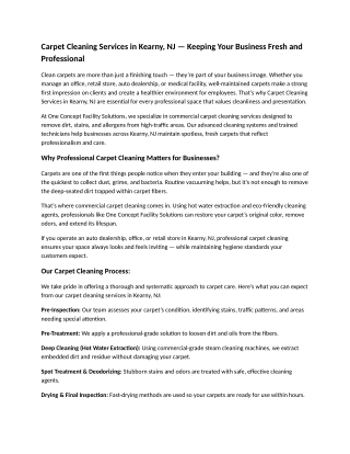 Carpet Cleaning Services in Kearny, NJ