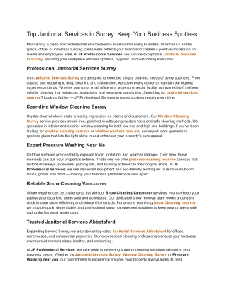 Top Janitorial Services in Surrey_ Keep Your Business Spotless