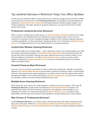 Top Janitorial Services in Richmond_ Keep Your Office Spotless