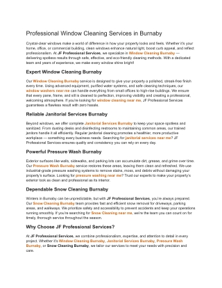 Professional Window Cleaning Services in Burnaby