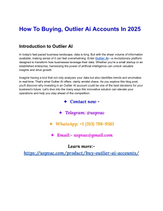 How To Buying, Outlier Ai Accounts In 2025