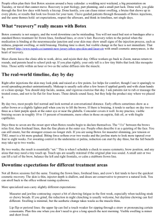 Botox Recovery: Downtime, Healing Time, and Tips