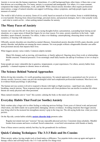 Natural Remedies for Anxiety That Actually Help