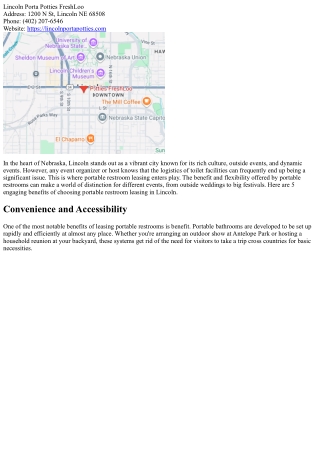 Top 5 Benefits of Portable Restroom Rental in Lincoln