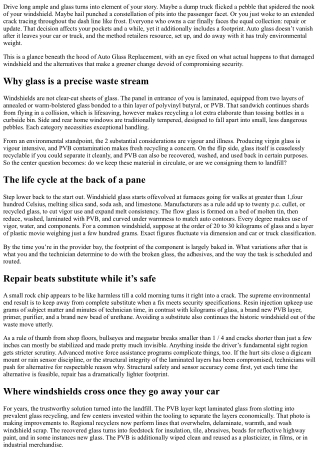 The Environmental Impact of Auto Glass Replacement