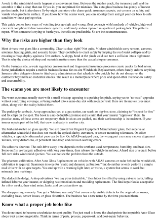 How to Avoid Scams in the Auto Glass Replacement Industry