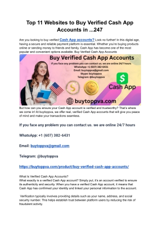 Top 11 Websites to Buy Verified Cash App Accounts in