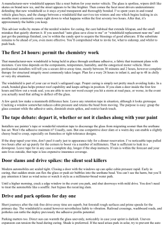 How to Protect Your New Windshield After Replacement