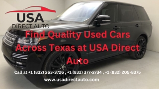 Find Quality Used Cars Across Texas at USA Direct Auto