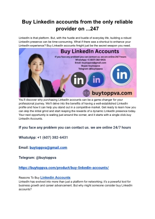Buy Linkedin accounts from the only reliable provider on ...247