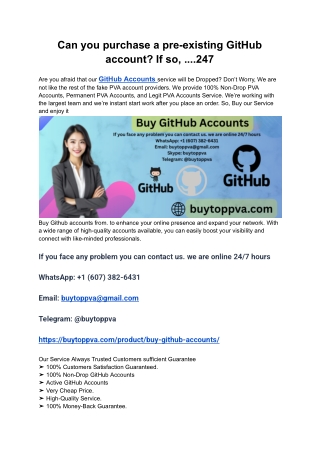 Can you purchase a pre-existing GitHub account_ If so, ....247