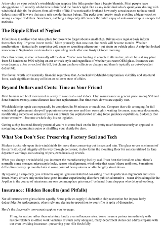 Unexpected Perks Of Early Detection And Quick Action On Small Chips.