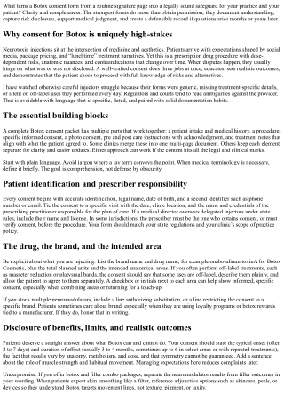 Botox Consent Form Essentials: What to Include Legally