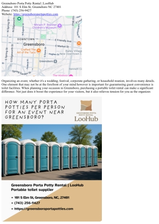 Planning an Event? Here's Why You Required a Greensboro Portable Toilet Rental