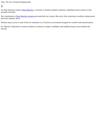 The Art of Natural Enhancement