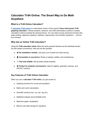 Calculator TI-84 Online_ The Smart Way to Do Math Anywhere