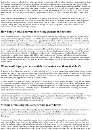 Medspa or Plastic Surgeon? Where to Get Botox Safely