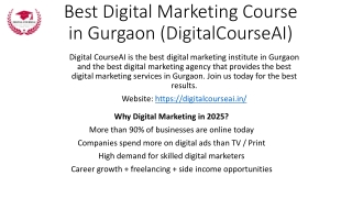 Best Digital Marketing Course in Gurgaon DigitalCourseAI
