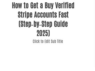 Buy Verified Stripe Accounts