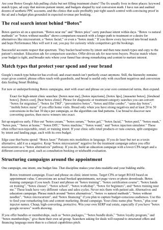 Botox Google Ads: Match Types, Ad Copy, and Budgets