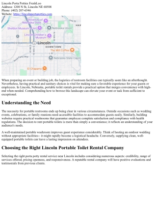 The Ultimate Guide to Lincoln Portable Toilet Rental