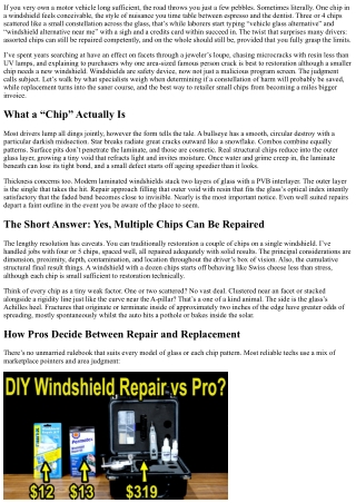 Windshield Repair: When Multiple Chips Can Still Be Saved