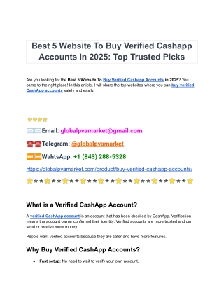 Buy Verified Cashapp Account - USA PVA Marketing
