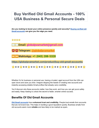 Best Place To Buy Old Gmail Accounts In USA - Los Angeles