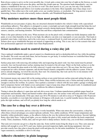 Can You Replace a Windshield in the Rain? What to Know