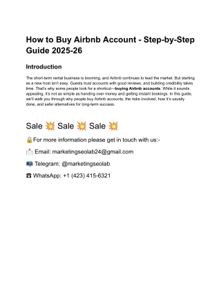 How to Buy Airbnb Account - Step-by-Step Guide 2025-26