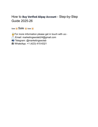 How to Buy Verified Alipay Account- Step-by-Step Guide 2025-26