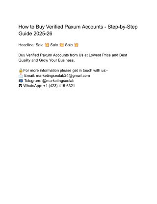 How to Buy Verified Paxum Accounts - Step-by-Step Guide 2025-26