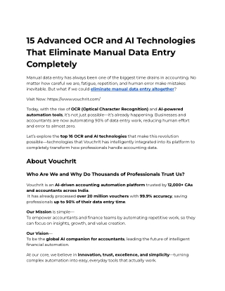 15 Advanced OCR and AI Technologies That Eliminate Manual Data Entry Completely