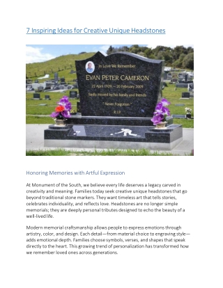 7 Inspiring Ideas for Creative Unique Headstones