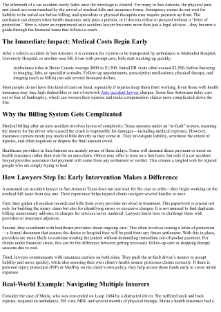 How Auto Accident Lawyers Assist with Medical Bills After a Crash in San Antonio