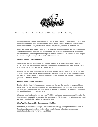 _Kurrow_ Your Partner for Web Design and Development in New York City
