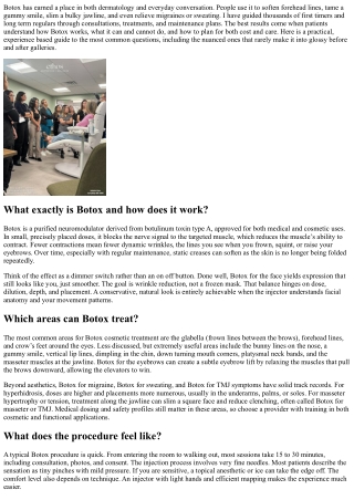 Top Botox Questions Answered: Your Botox FAQs