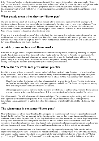 How the Botox Pen Works: Benefits, Safety, and Results