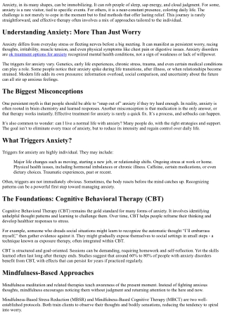 Top Therapy Methods for Long-Term Anxiety Relief