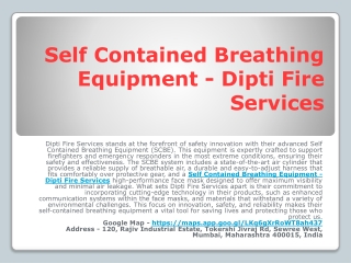 Self Contained Breathing Apparatus Scba - Dipti Fire Services