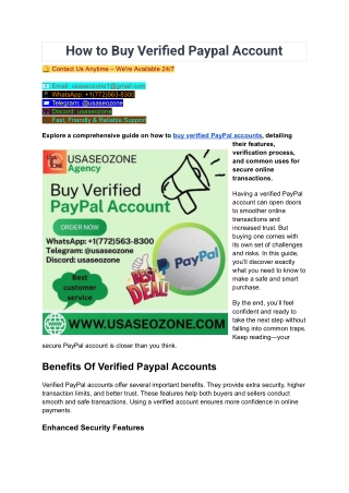 Comprehensive Guide on How to Buy Verified Paypal Account