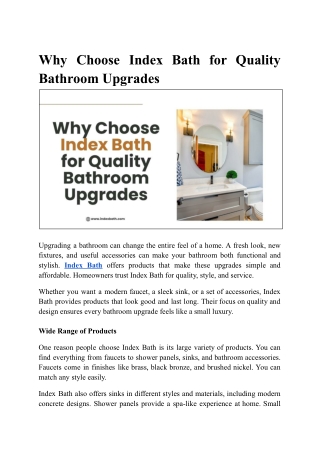 Index Bath Kitchen & Bathroom Faucets