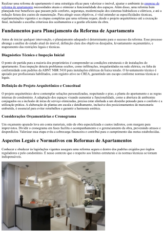 Reforma de apartamento: valorize seu imóvel com rapidez e segurança