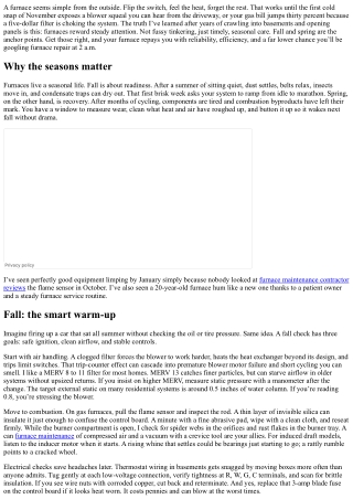 Seasonal Furnace Maintenance: Fall and Spring Essentials