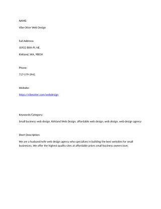 Vibe Otter Web Design