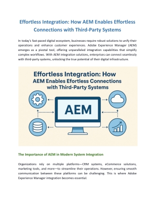 Effortless Integration: How AEM Enables Effortless Connections with Third-Party