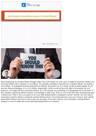 Should I Employ An Attorney If I'm Guilty? Appelman Law Firm Minneapolis Dwi Law