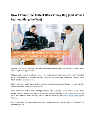 How I Found the Perfect Black Friday Bag